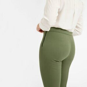 EVERLANE side zip stretch cotton pant - green - womens size 8